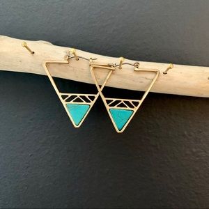 Geometric Turquoise Earrings